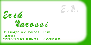 erik marossi business card